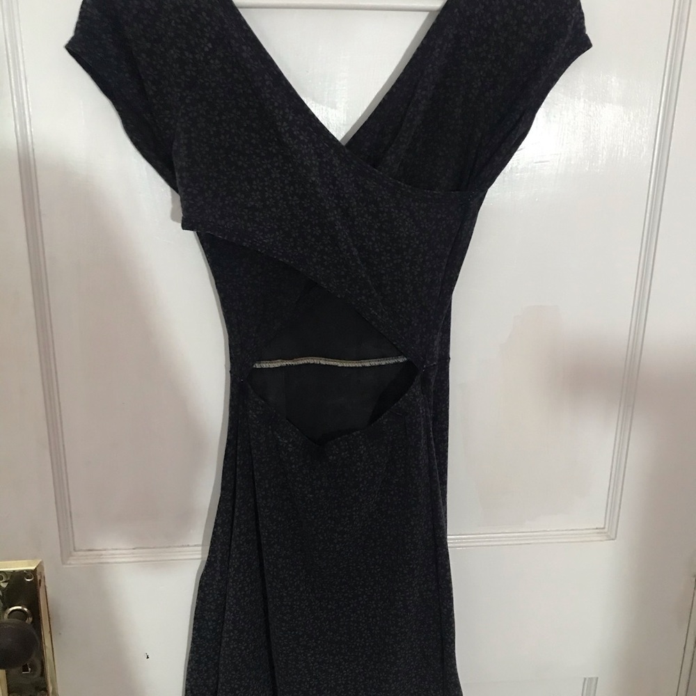 Brandy Melville Floral Gray Crossed Back Dress